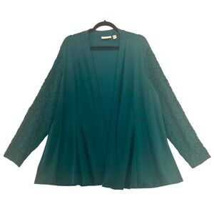 Susan Graver Cardigan Green 2X